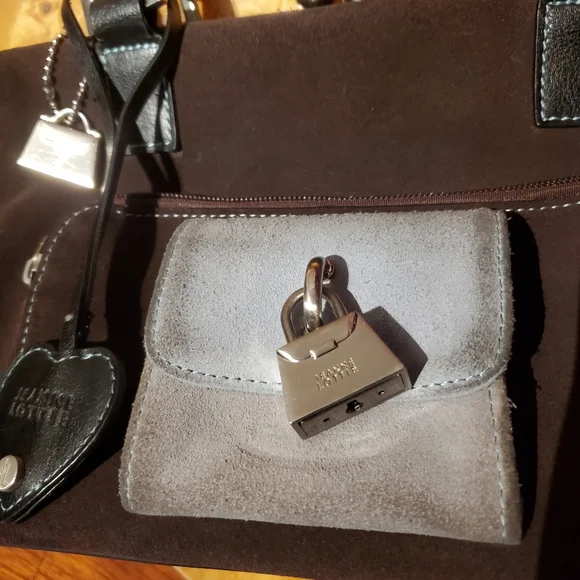 Jeanne Lottie Vintage Suede Lock Shoulder Bag - Picture 5 of 11